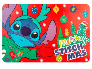 Tovaglietta stitch xmas rossa in polipropilene decorata cm 45x30