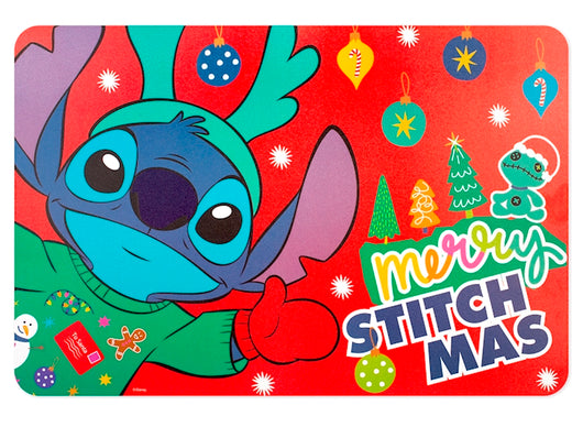 Tovaglietta stitch xmas rossa in polipropilene decorata cm 45x30