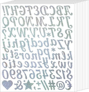 Kit di Sticker Autoadesivi in Vinile con Lettere e Numeri - Sticker per Bottiglie Acqua Resistenti - Alfabeto e Numeri per Decorazione e Disegno - Argento