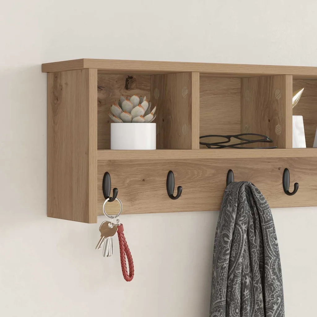 Appendiabiti a muro Rovere artigianale 100 x 16 x 26 cm 874330