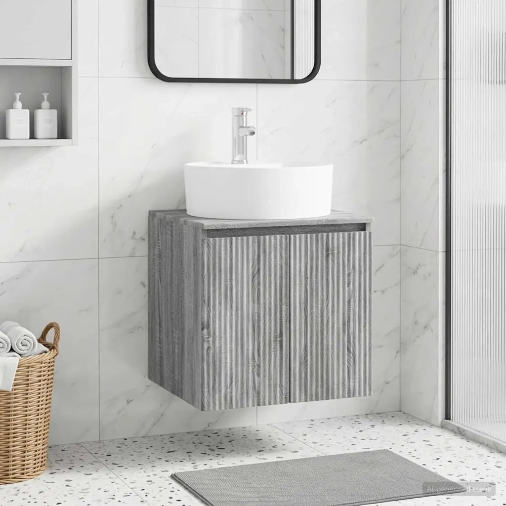 Mobile Lavabo da Parete Sonoma grigio 49,5 x 44,5 x 65 cm 890438