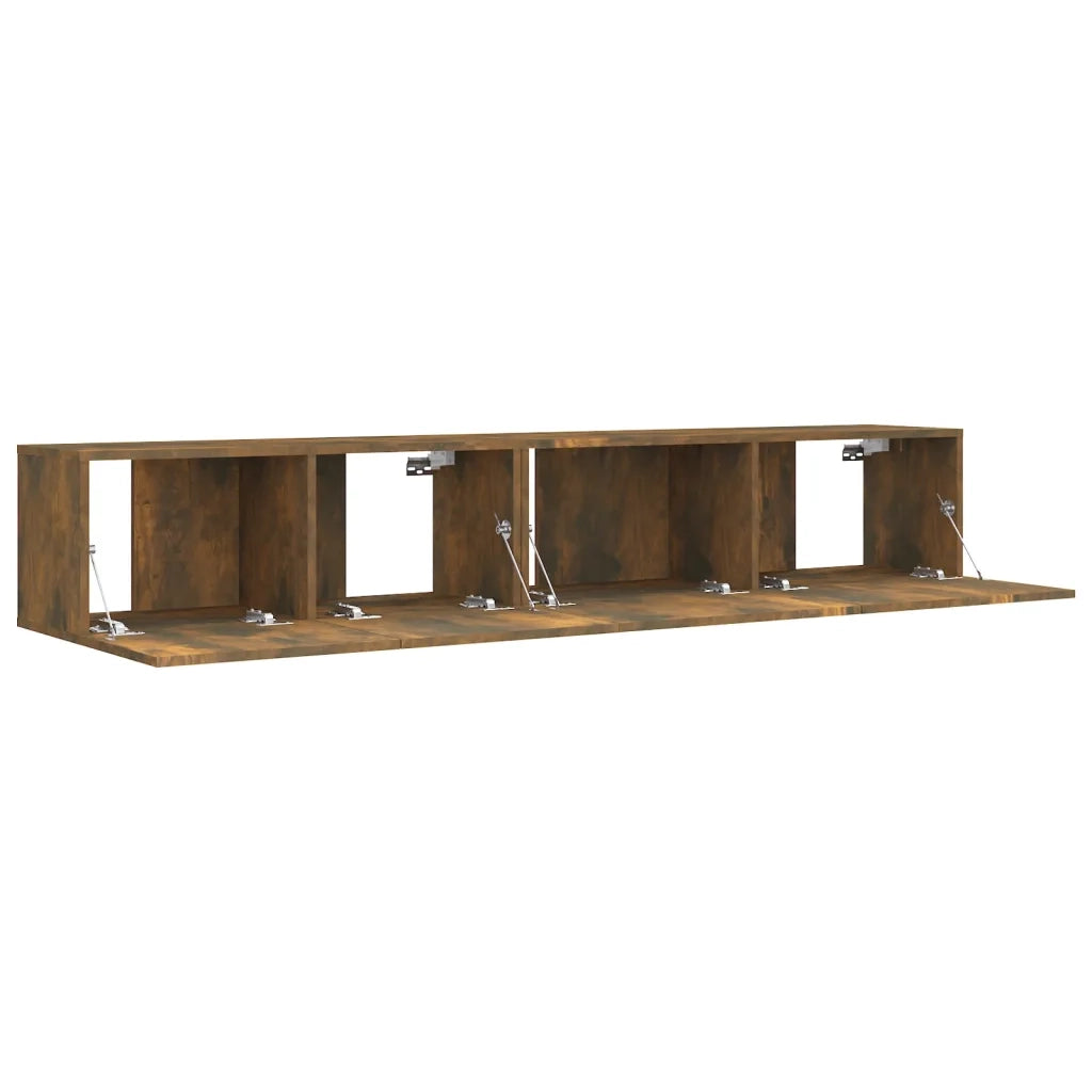 Set Mobili Porta TV 2 pz Rovere Fumo in Legno Multistrato 3120281