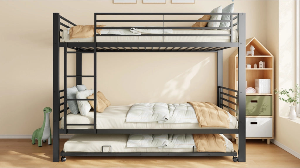 letto a castello metallo nero 90 x 200 cm