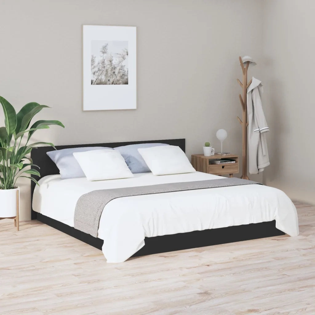 Testiera per Letto-Testata del letto Nera 200x1,5x80 cm in Legno Multistrato