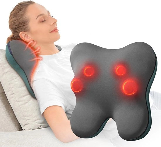 Cuscino Shiatsu con Calore per Riduzione Dolore Muscolare - Progettazione Ergonomica per Collo, Spalle e Schiena