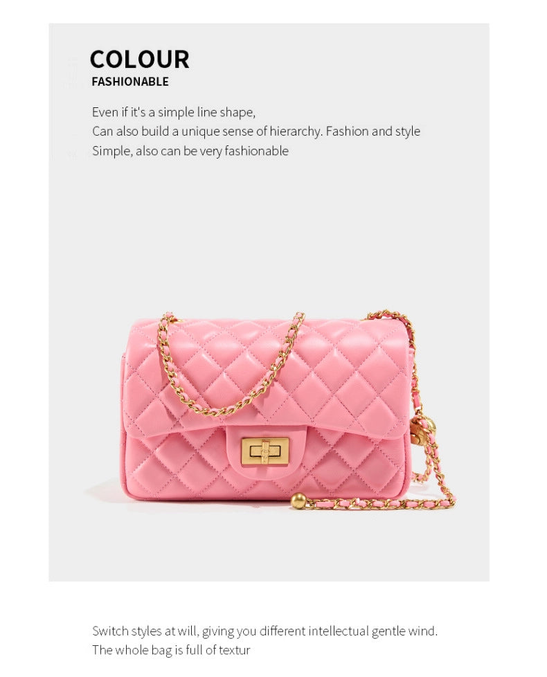 Borsa a tracolla in vera pelle da donna, modello Hobo, rosa.