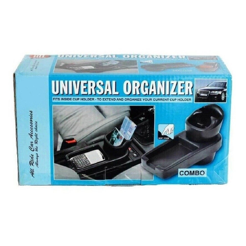Trade Shop - Organizer Portaoggetti Per Sedile Auto Porta Bicchieri Combo 2 In 1 Salvaspazio -