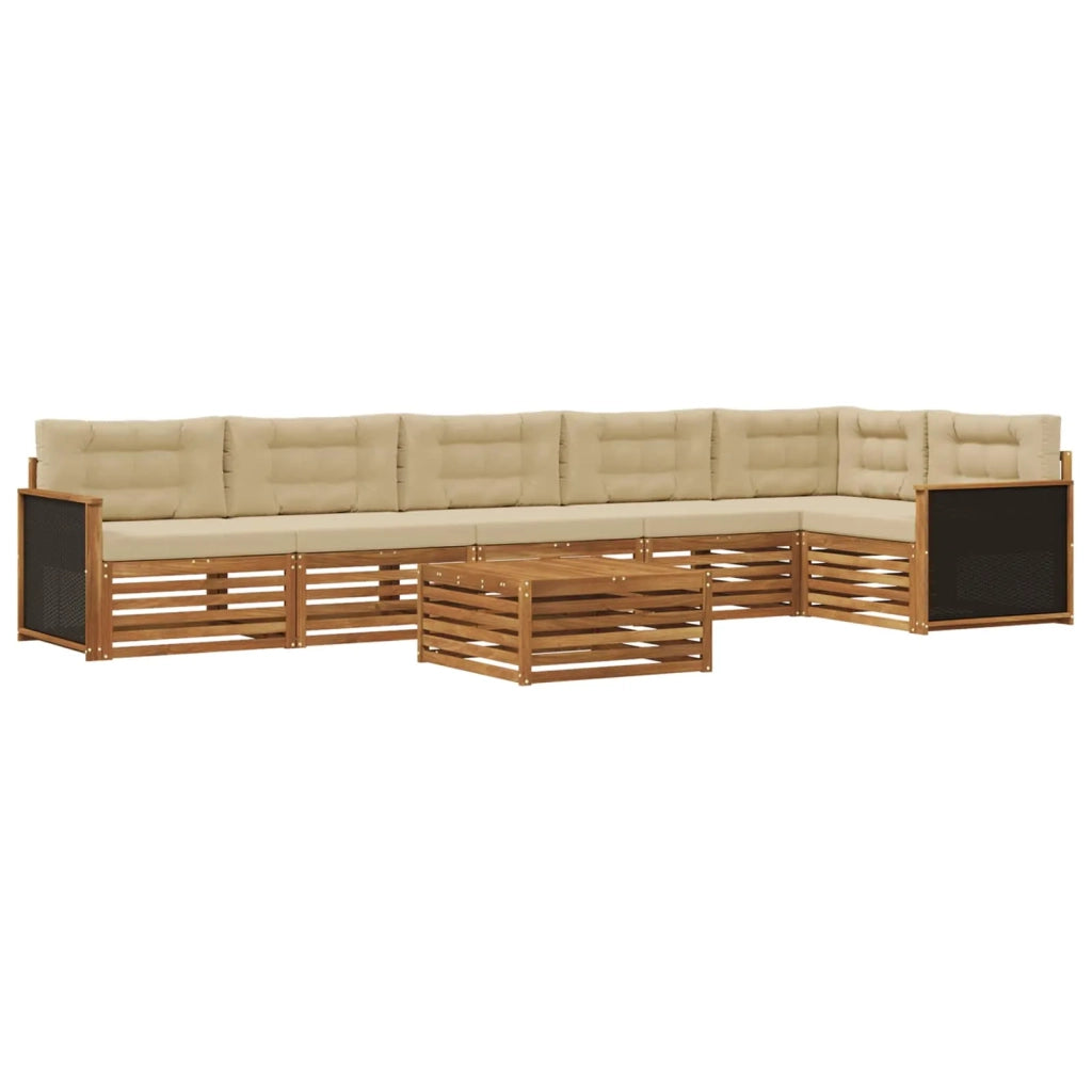Set di divani da esterno 7 pcs Naturale e Beige 79 x 79 x 37 cm 3383436