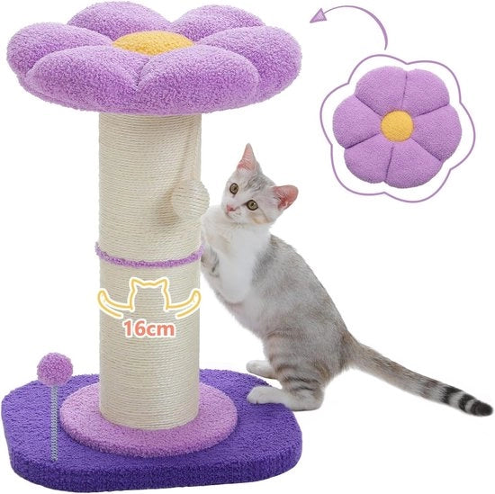 Catena di protezione per gatti altezza 60 cm, colore blu, adatta per gatti interni, con letto rimovibile