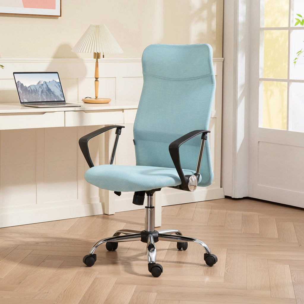 Sedia da Ufficio Girevole con Schienale a Rete ¨C zephmum ¨C Verde Chiaro 63x65x109-119 cm