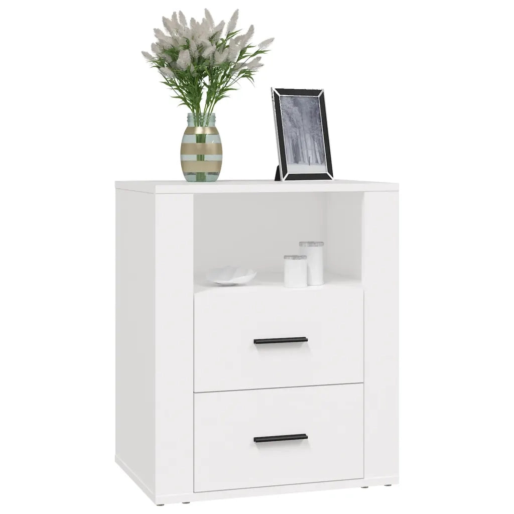 Comodino Bianco 50x36x60 cm in Legno Ingegnerizzato 816728