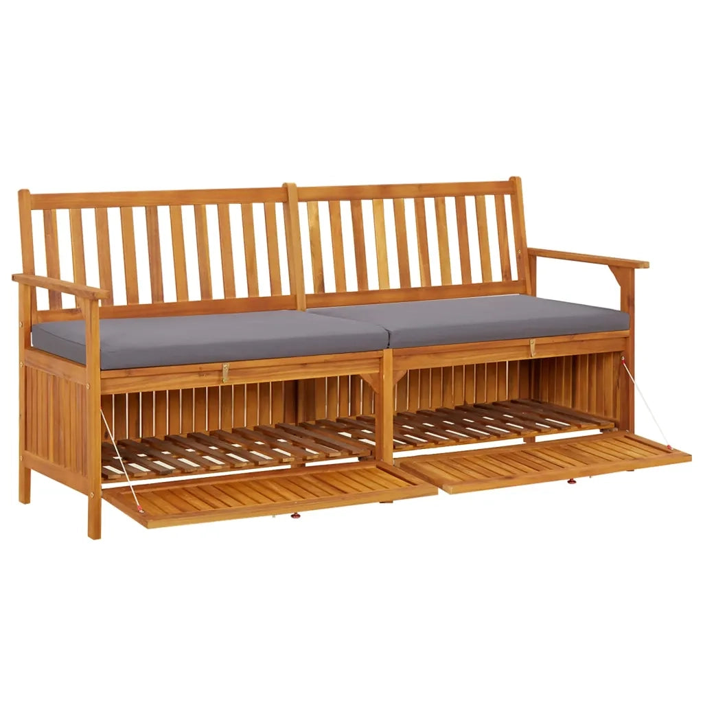 Cassapanca con Cuscino-Baule-Panca con Contenitore170 cm in Legno Massello di Acacia 922583