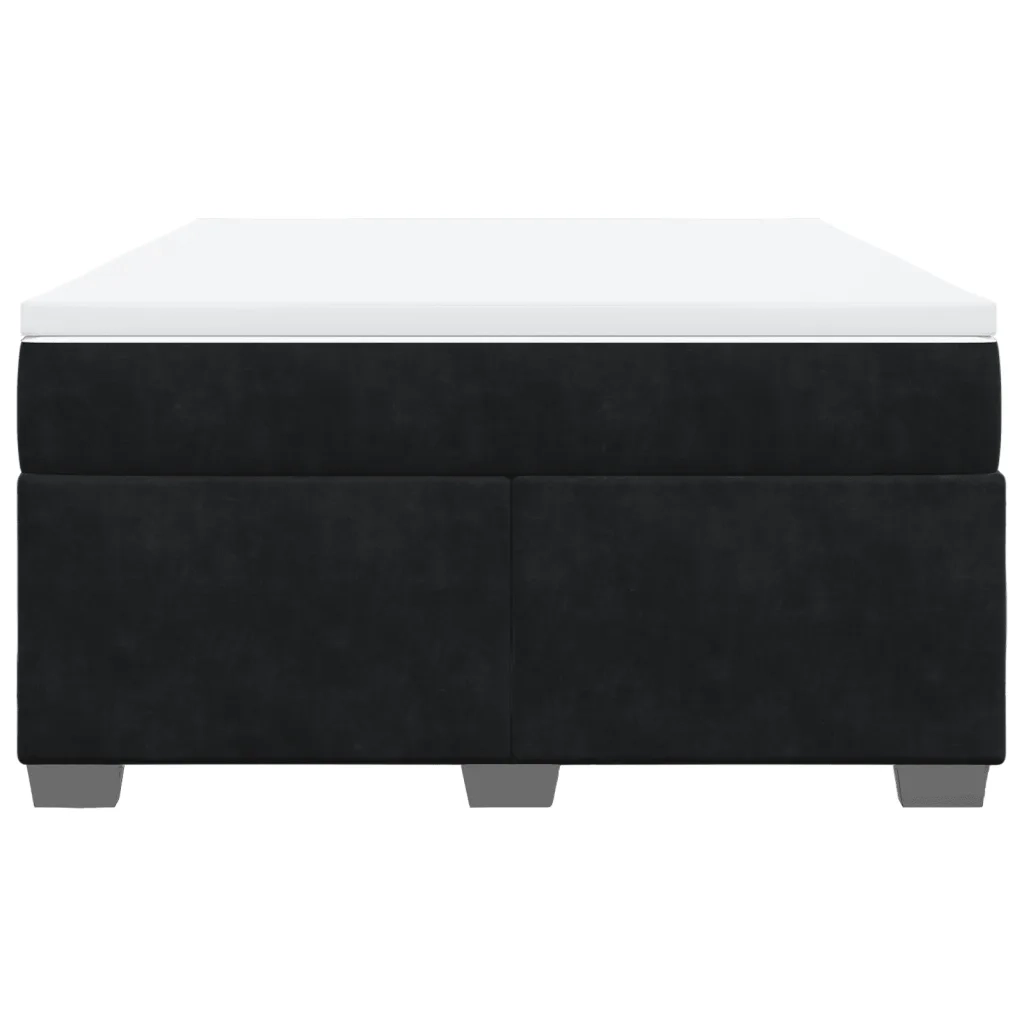 Giroletto a Molle con Materasso Nero 140x190 cm in Velluto