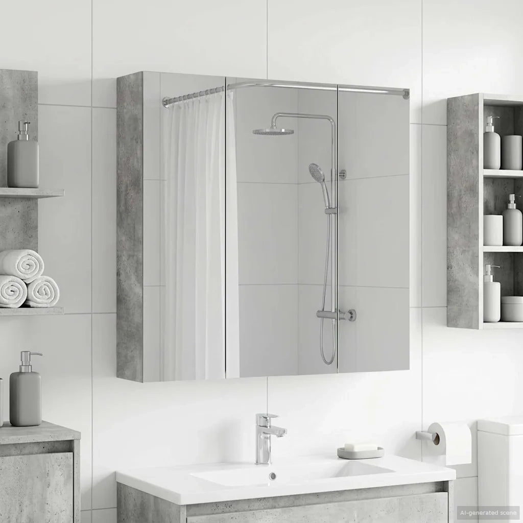 Mobiletto per specchio da bagno Grigio cemento