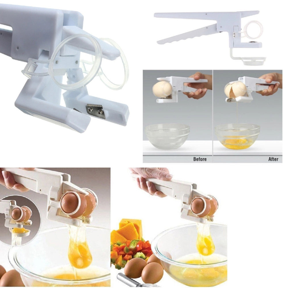 Trade Shop - Egg Ez Cracker Rompi Guscio Uovo Separa Uova Chiara Bianco Rosso Tuorlo Albume -