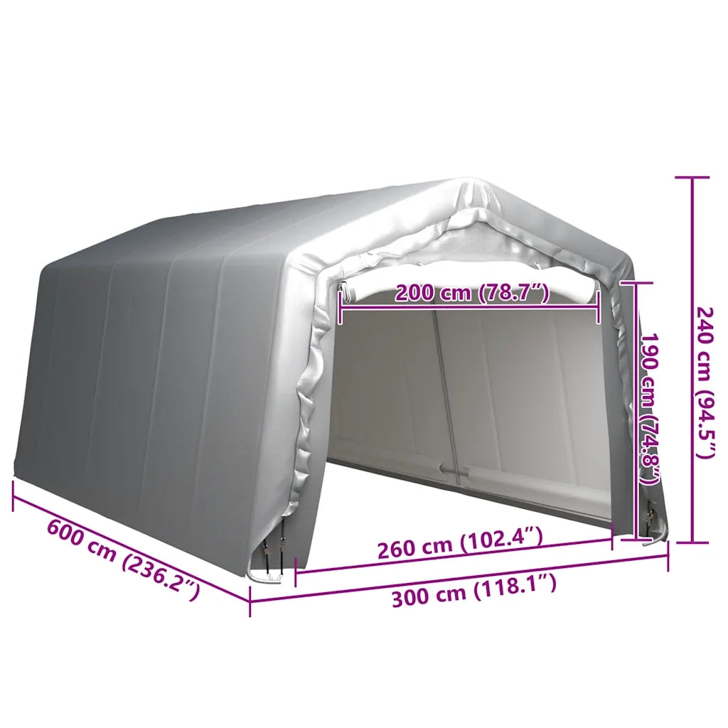 Tenda 300x600 cm Grigio Acciaio 3079588