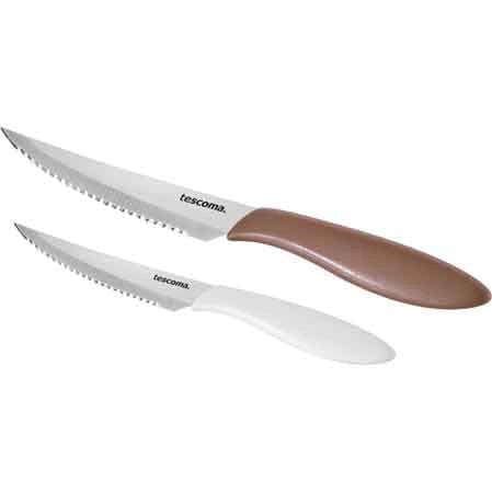 COLTELLO BISTECCA 'PRESTO' Lunghezza totale 23 cm -  lama 12 cm - Bianco 6 pezzi - TESCOMA