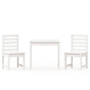 Set da Bistrot da Giardino 3pz | Set Salotto da Giardino Bianco in Legno Massello di Pino