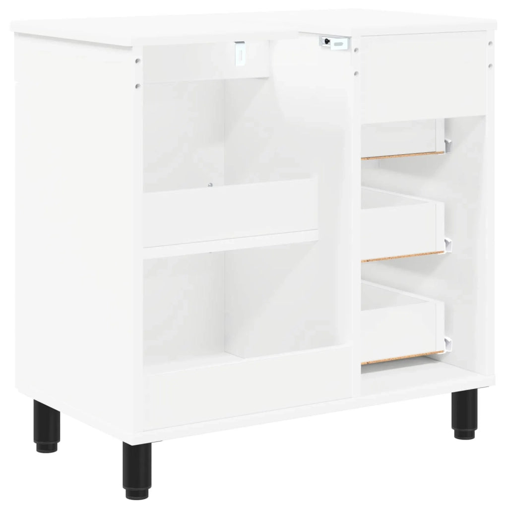 Mobiletto da bagno Bianco 60 x 35 x 60 cm Legno ingegnerizzato