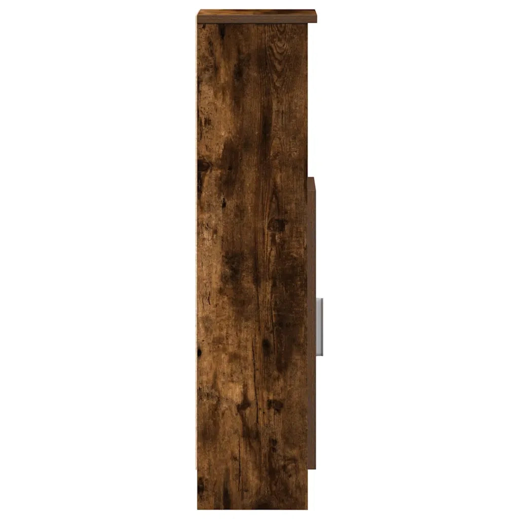 vidaXL Mobile da Bagno con Portarotolo Rovere Fumo 20,5x22x90 cm