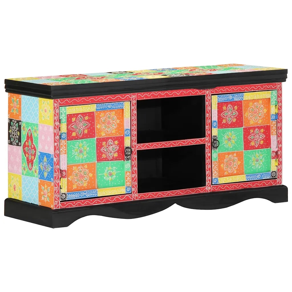 Mobile TV-Credenza per TV-Console TV Multicolore 100 x 35 x 50 cm Legno massello di mango
