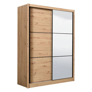 Armadio Camera da Letto Musso, Guardaroba Grande Appendiabiti, 166x215.5h cm Marrone Rovere Nodi