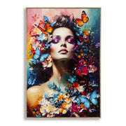Stampa su Tela Fiori, Multicolore, Tessuto, 92x62x4 cm