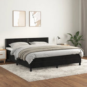 Giroletto a Molle con Materasso Nero 180x200 cm in Velluto 3141259