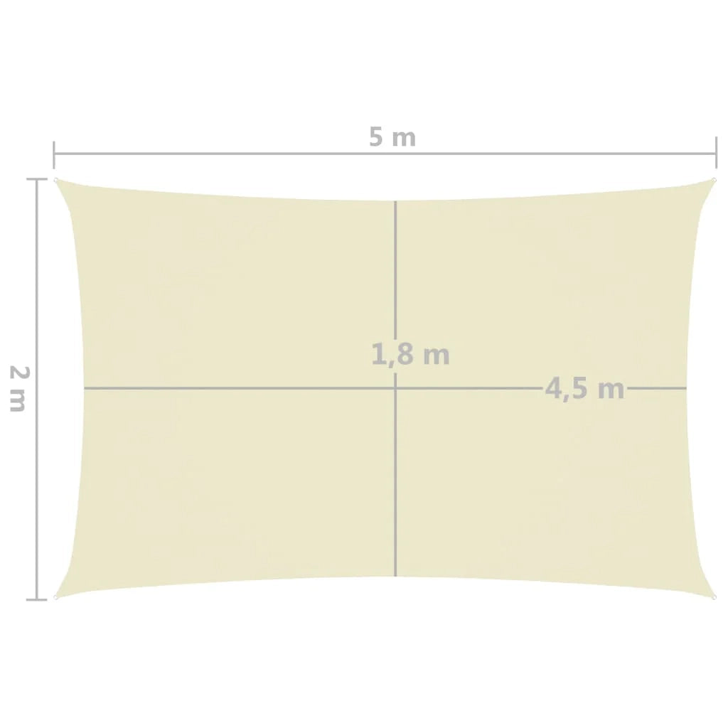 Vela ombreggiante/ombrellone rettangolare in tessuto Oxford 2 x 5 m crema 02_0009632