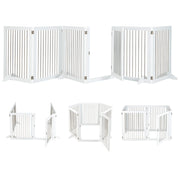 Recinzione per animali domestici con 6 pannelli, Box per animali domestici 366x80cm Bianco-Cancelli