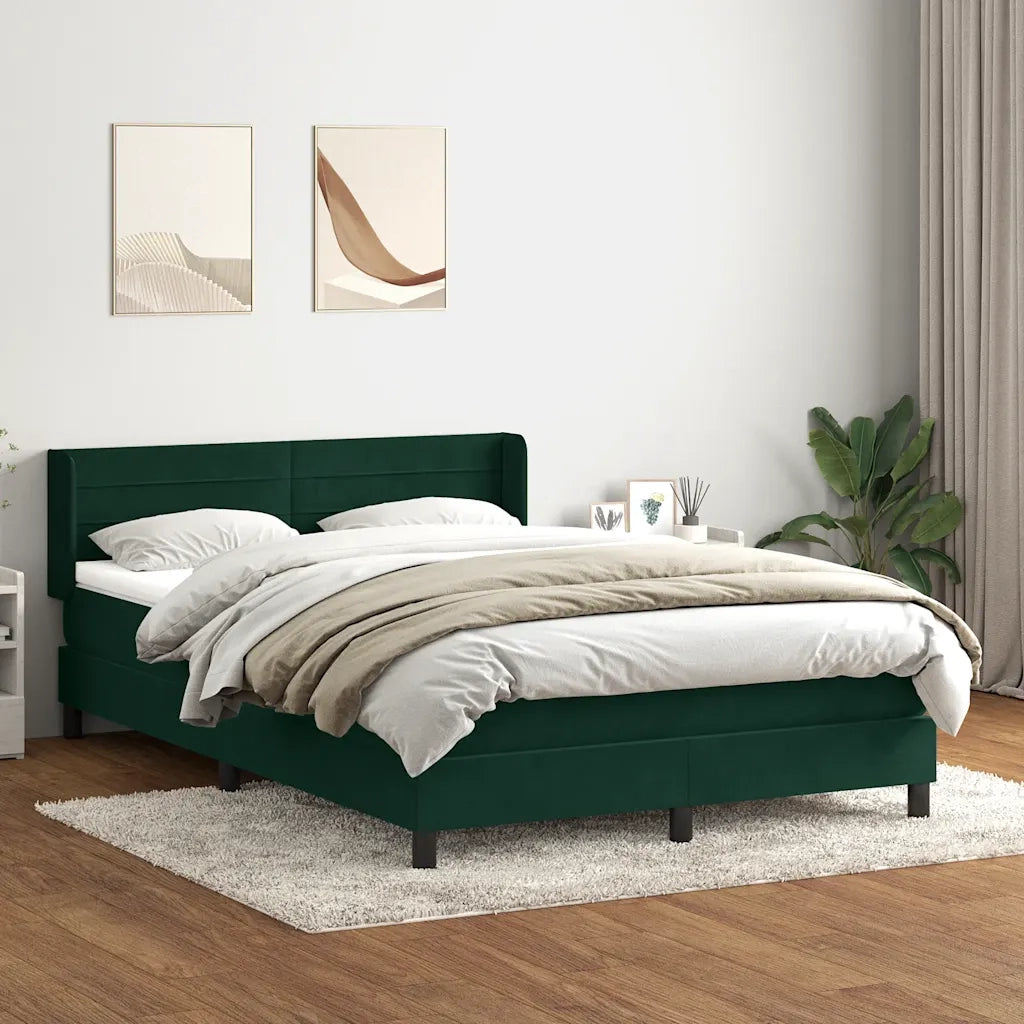 Giroletto a Molle con Materasso Verde Scuro 160x220 cm Velluto 3318246