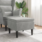 Poggiapiedi con Gambe in Legno Grigio Chiaro in Vellutocod mxl 70839