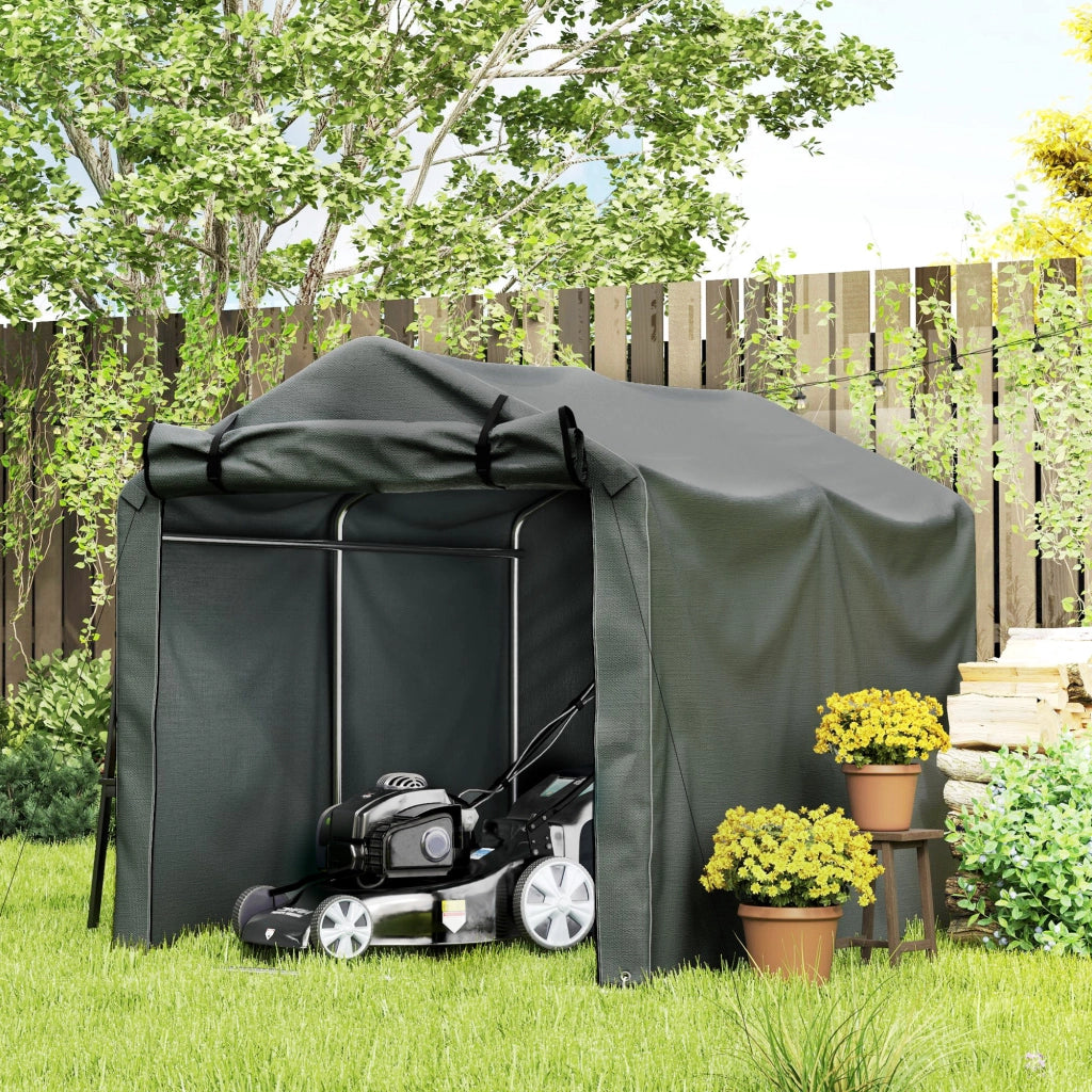 Carpa da Giardino Esterno per Biciclette e Attrezzi ¨C zephmum ¨C Grigio Scuro 2.2x1.57x1.65 m