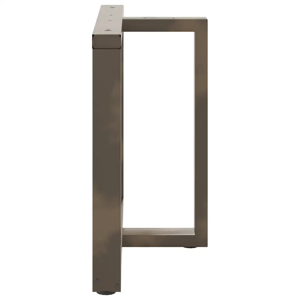 Gambe per tavolo da pranzo a forma di T 2 pz nere 100x35x(72-73) cm in acciaio 4013071
