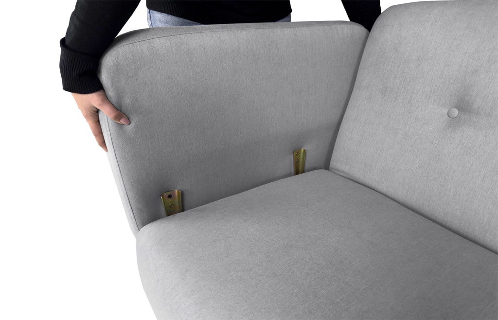Divano letto clic clac in tessuto vellutato grigio, divano 3 posti - Henry - DL-HE01FBC