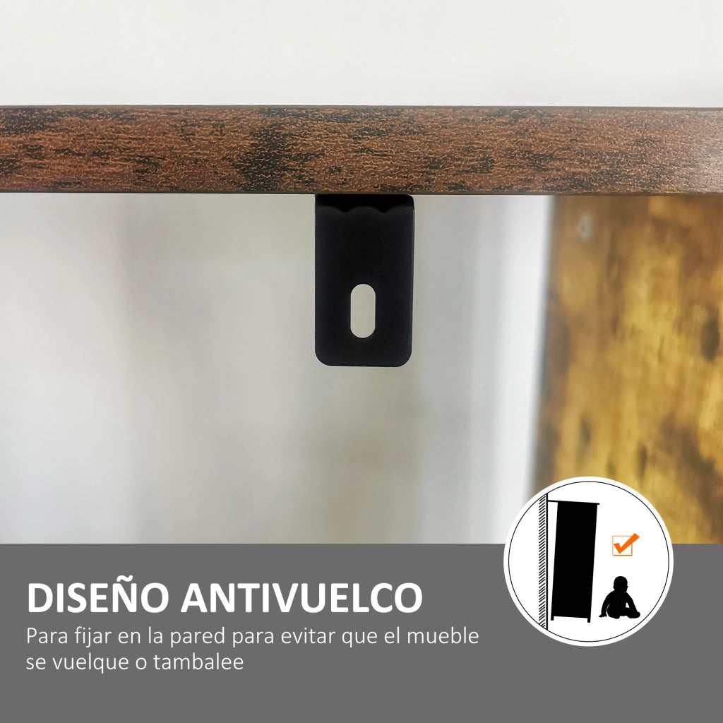 Libreria Scaffale 4 Livelli 8 Scomparti Stile Industriale ¨C zephmum ¨C Marrone 74x30x157,5 cm