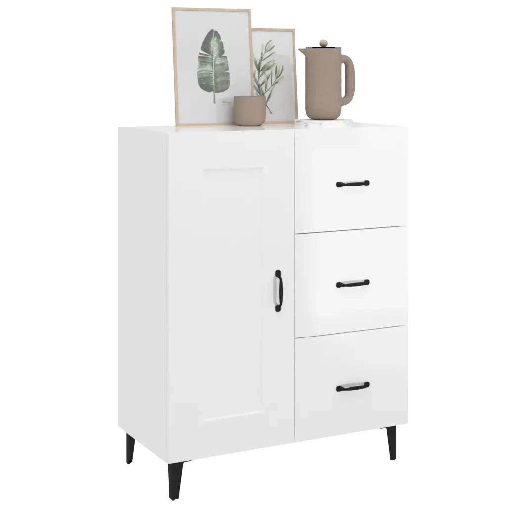 Credenza 69,5x34x90 cm in Legno Multistrato Bianco Lucido 812237