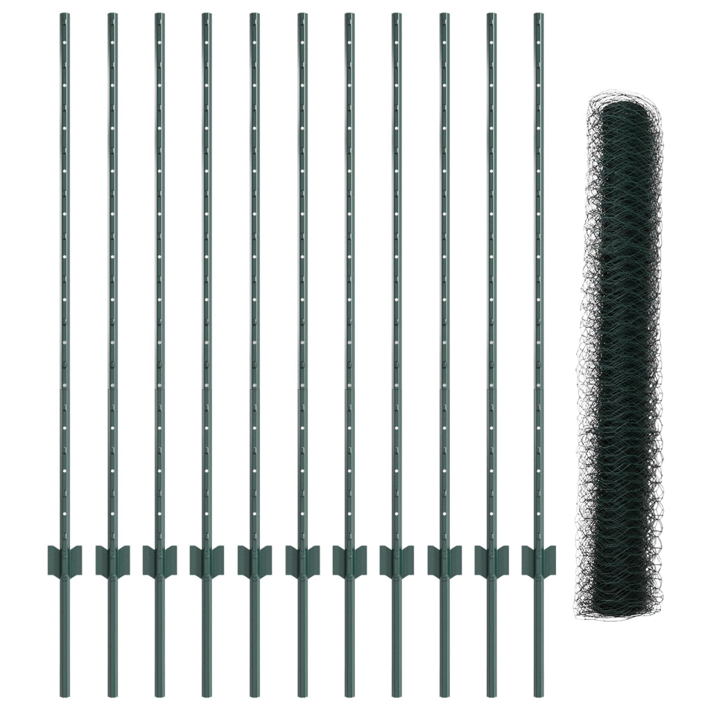 Set di Recinzioni da Giardino Set di 2 Verde Metallo Grande