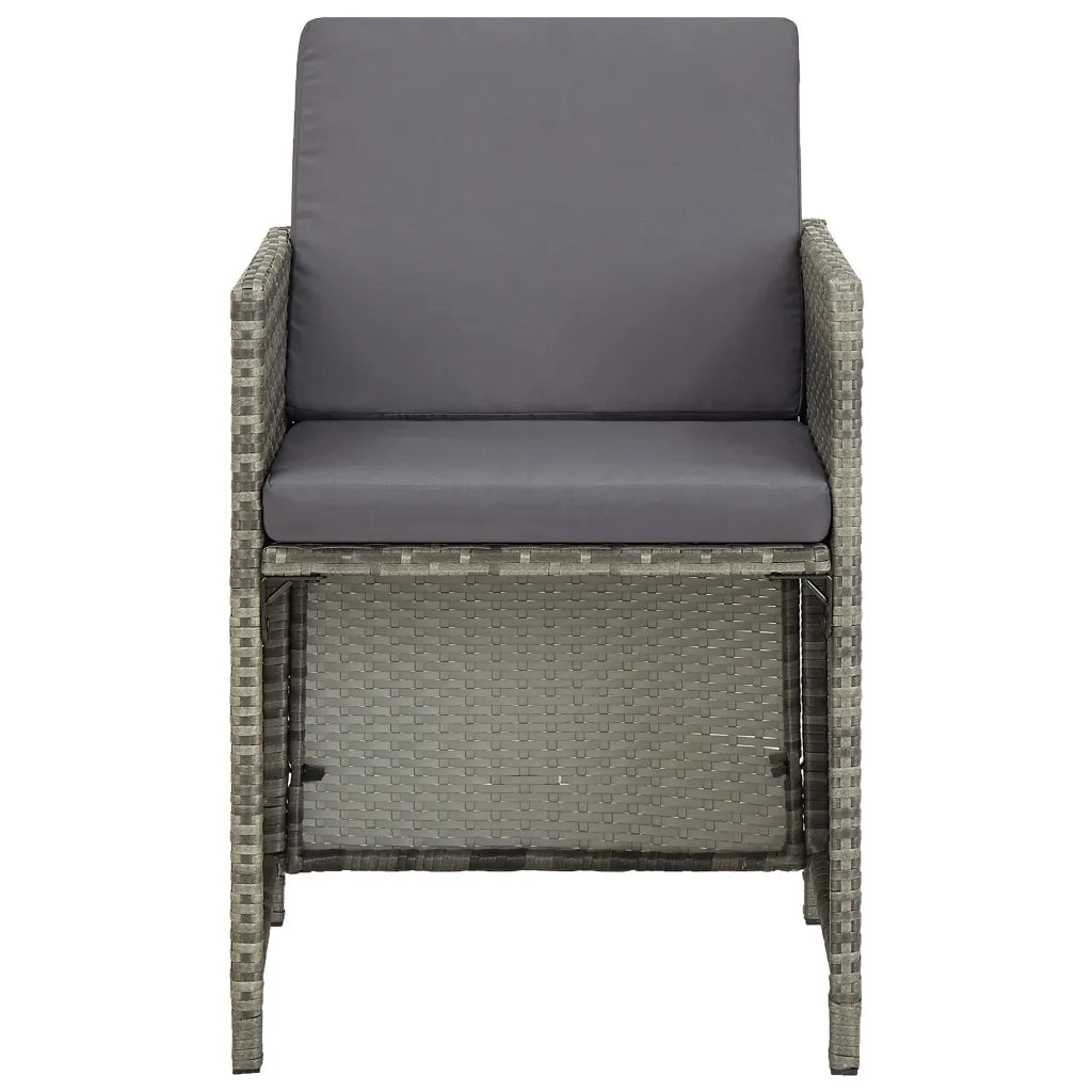 Sedie da Giardino 2 pz | Sedie da Esterno con Cuscini in Polyrattan Grigio