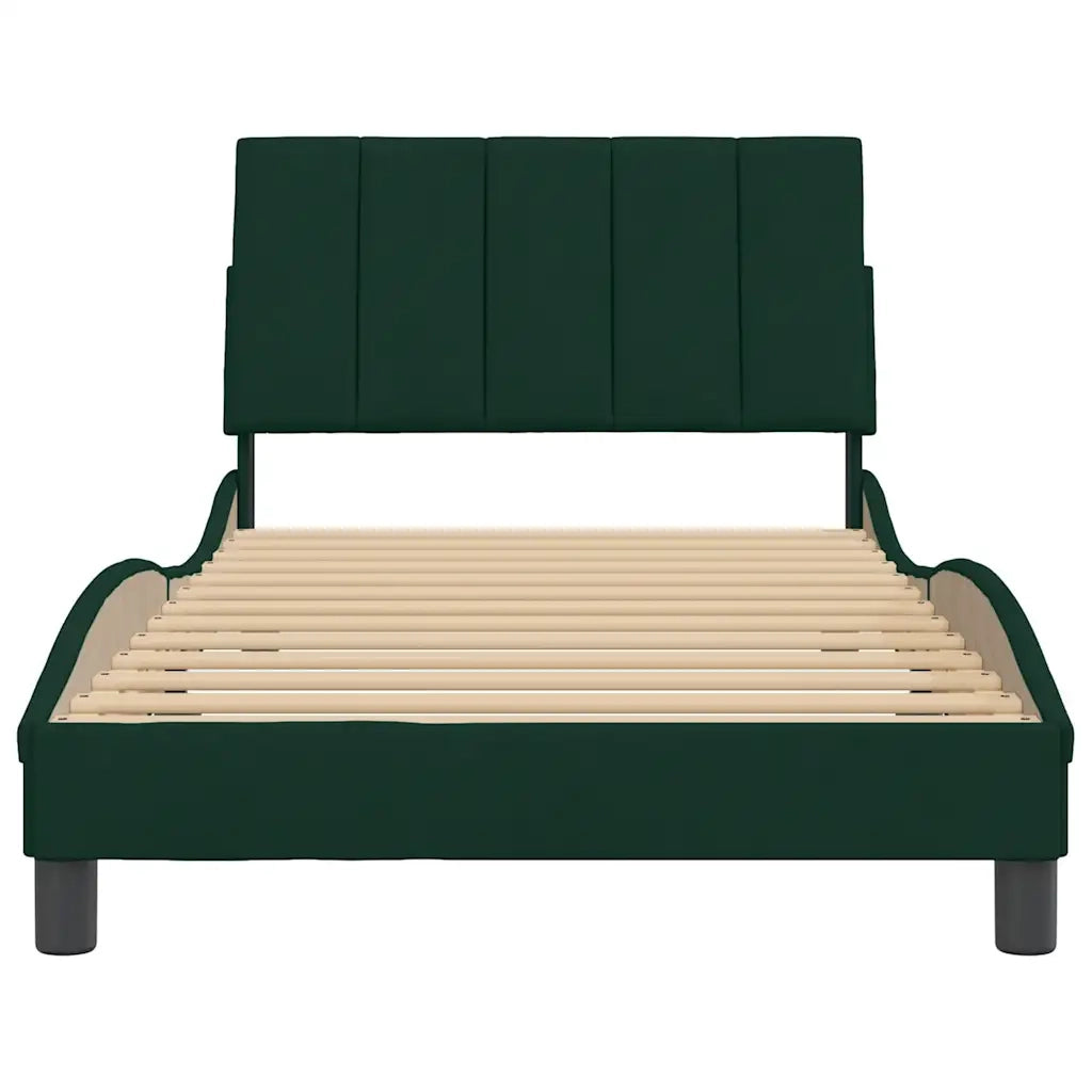 Giroletto senza Materasso Hanko Verde Scuro 100x200 cm in Velluto