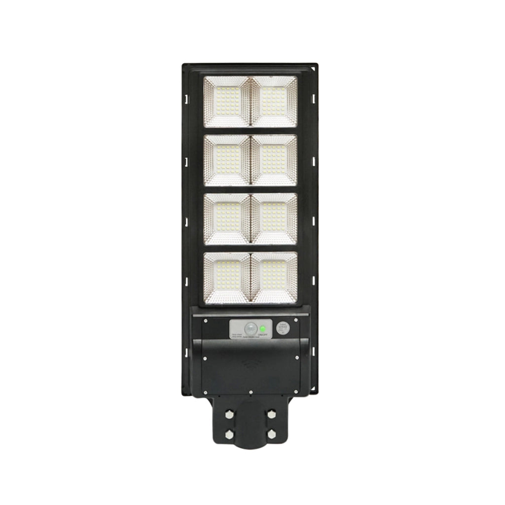 Lampada solare illuminazione stradale LED 200W, 6500K, IP65 luce fredda, sensore di movimento montaggio su palo