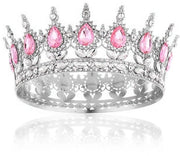 Diadema barocca per donne e adulti, corona per principesse con cristallo, strass, luci scintillanti, per matrimonio, compleanno, festa, regalo elegante per donne