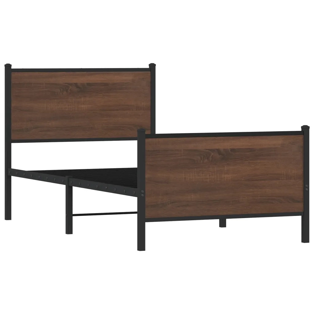 Giroletto senza Materasso in Metallo Rovere Marrone 90x200 cm