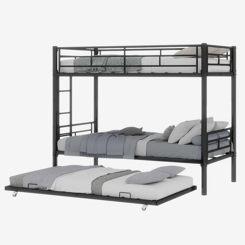 Letto a castello funzionale ferro nero 97x196 cm