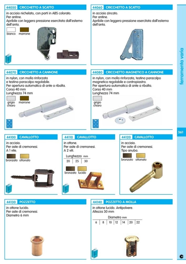 1scatola sc cavallotti ottone da 25 (pz.2) cod:ferx.63778