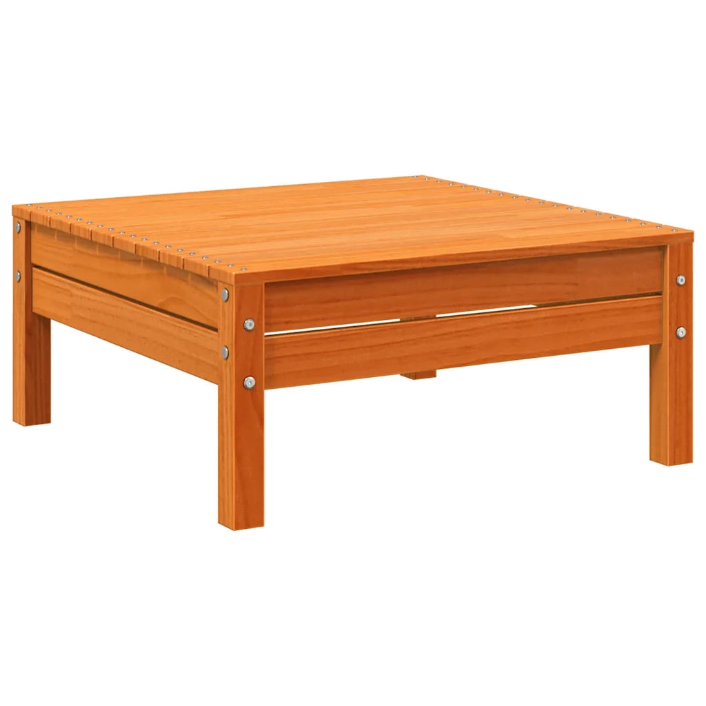 Divano Giardino 2 Posti e Poggiapiedi-Sofa da Giardino-Divanetto da esterno Marrone Cera Massello Pino