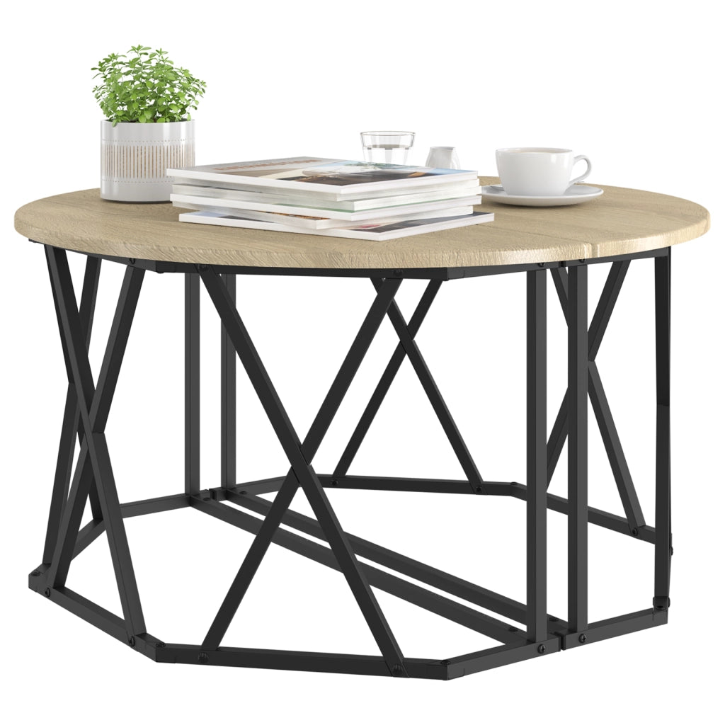 Tavolino da caffÃ¨  in rovere Sonoma 80x80x42 cm in legno ingegnerizzato
