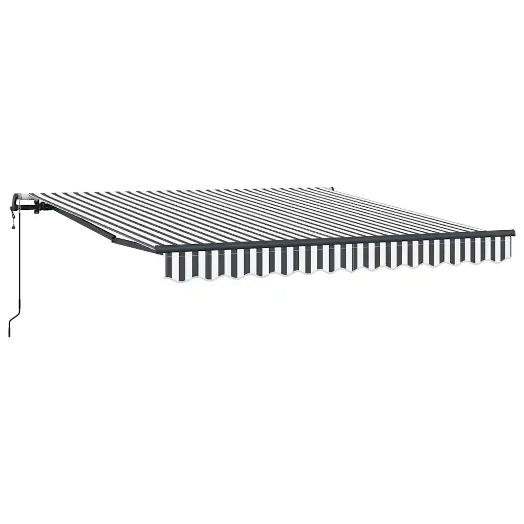 Tenda Sole Retrattile Automatica-Tenda parasole per balcone Antracite e Bianco 300x250 cm
