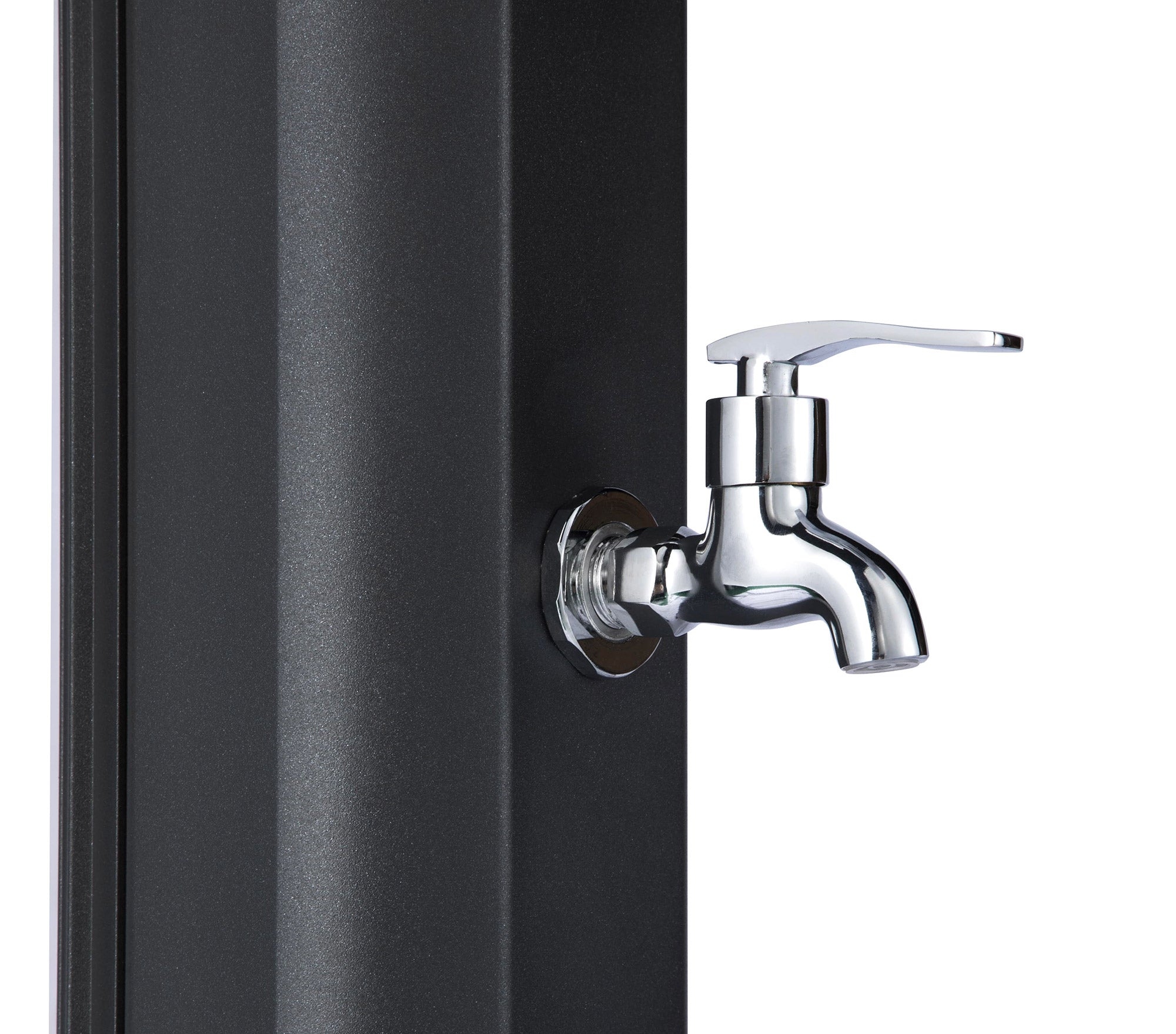 Mini Doccia Solare da Giardino 20L Miscelatore Lavapiedi e Doccetta Antracite