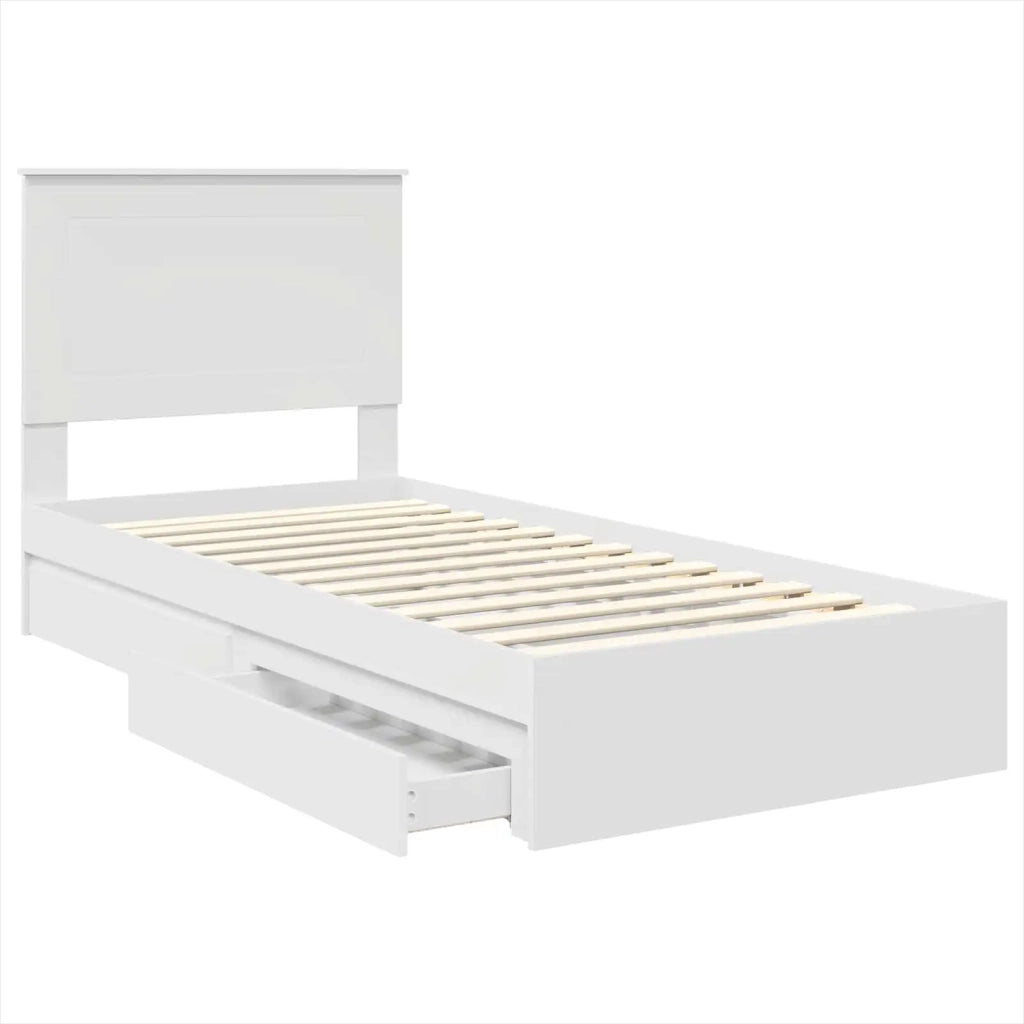 Letto con Contenitore Bianco 90 x 200 cm Legno multistrato 3409594